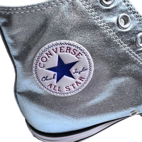 Converse All Star Unisex Silver High Top Tennis Shoes NWT main image 12
